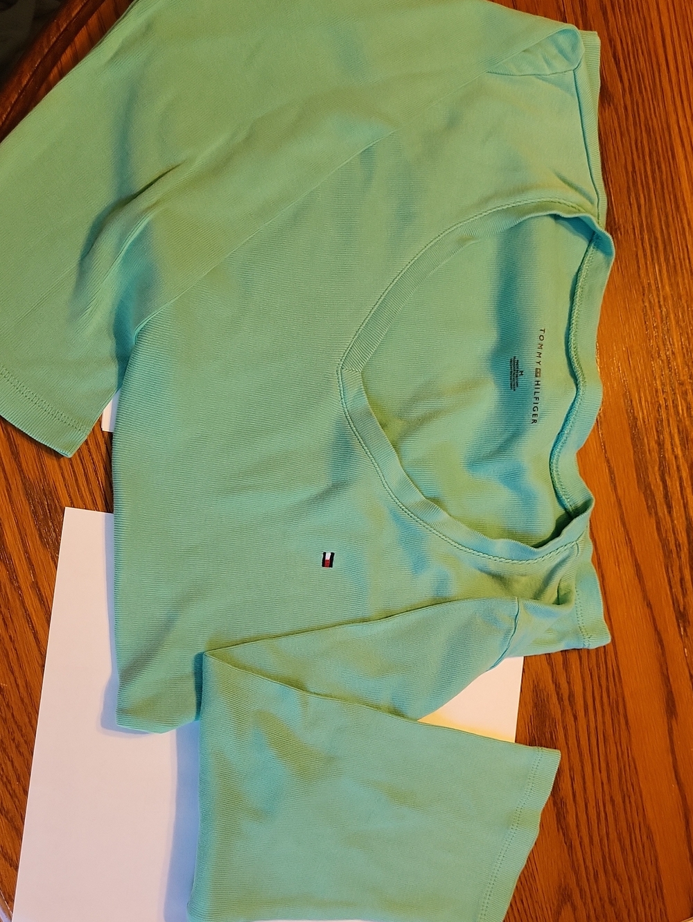 Womens Tommy Hilfiger Light Mint Green Crewneck Tee